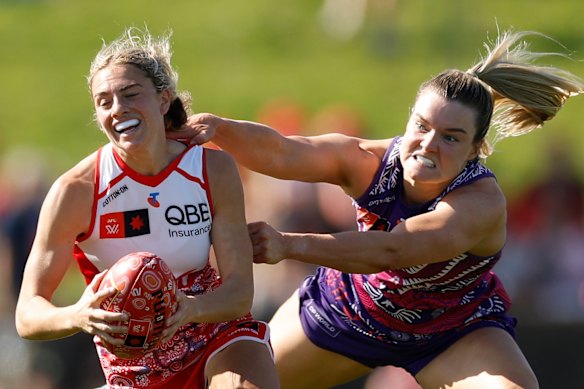 Zippy Fish in action for the Swans