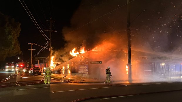 Fifteen fire crews were called to the Coorparoo blaze.