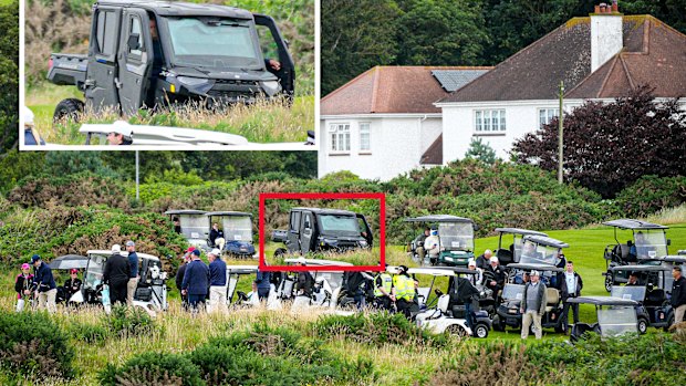 The apparent armoured golf court that was part of Trump’s entourage at Turnberry on Saturday.