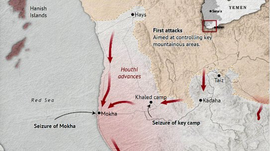 How the Houthis struck, and seized control of the crucial Bab el-Mandeb Strait.