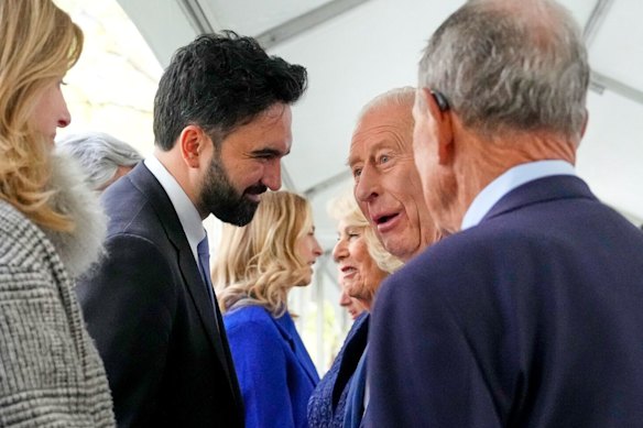New York Mayor Zohran Mamdani exchanges words with the King at the 9/11 Memorial.