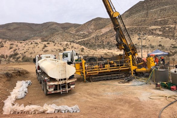 Diamond drill rig in action at Hot Chili’s Costa Fuego project in Chile.