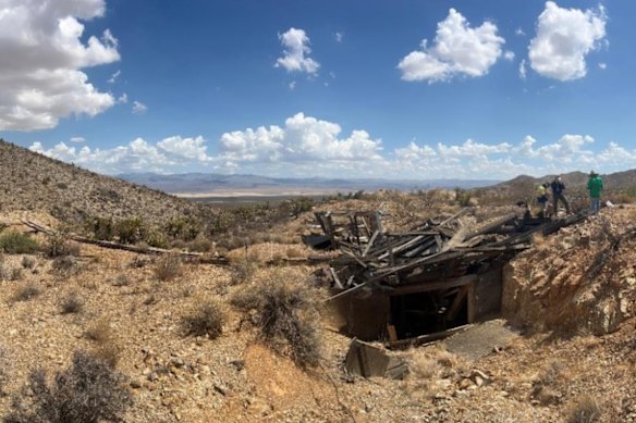 Old workings at Locksley Resources’ historic Desert antimony mine in California.
