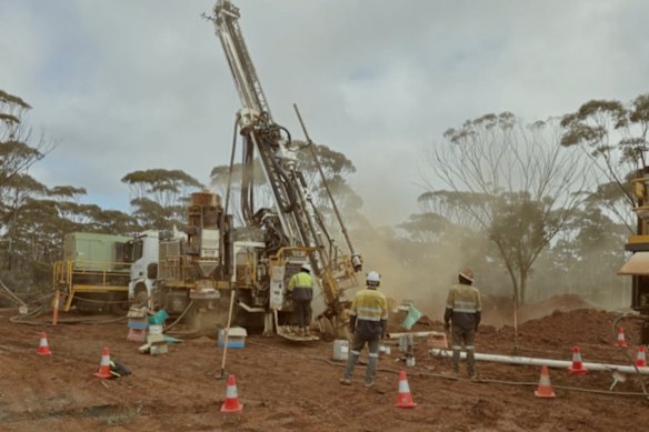 A reverse circulation rig in action at Zenith Minerals’ Dulcie gold project near Marvel Loch in Western Australia.