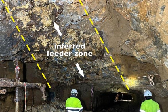 Variscan Mines’ north-south zone of high-grade sulphides in the northern part of its La Caseta project at the San Jose mine comprises a feeder zone with abundant iron sulphides and high-grade zinc and lead sulphide mineralisation.