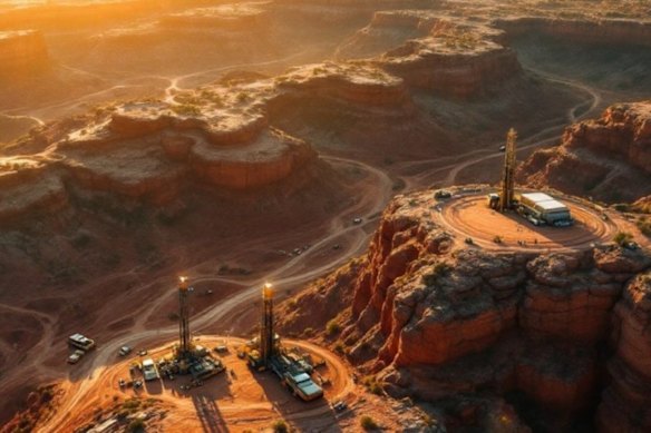 Litchfield Minerals drilling at the Oonagalabi Project in the Northern Territory.