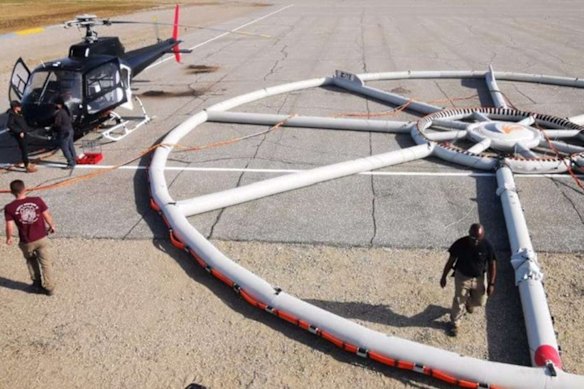 Infini Resources prepares a helicopter-supported electromagnetic survey.