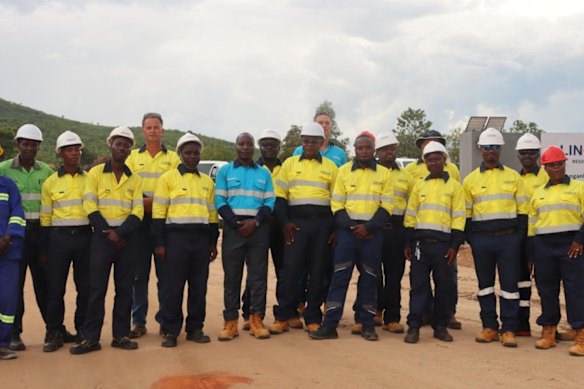 Lindian Resources’ staff on site at the company’s Kangankunde rare earths project in Malawi.