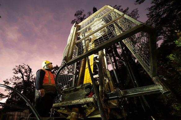 Diamond drilling at Siren Gold’s Sam Creek gold project in New Zealand’s Tasman district in the South Island.