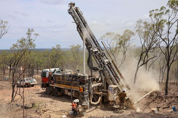 Maiden drilling underway at Pacgold Limited’s St George gold-antimony project in far North Queensland.