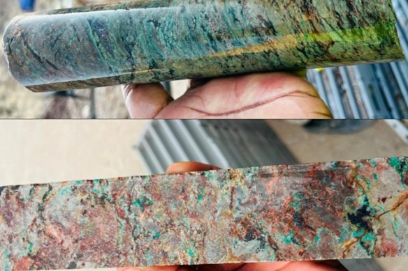 An exceptional visual copper intercept from Kaoko Metals’ Chalkos project in Namibia.