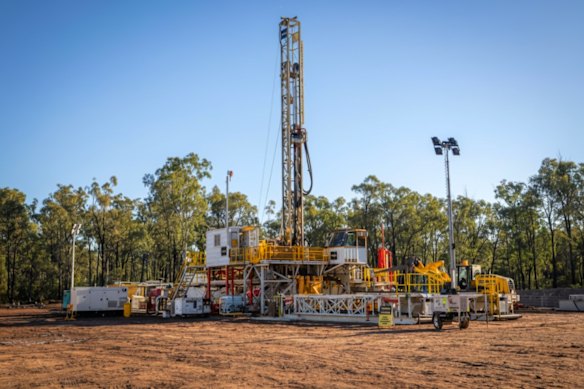A Silver City rig drilling Pure One’s Venus-2H well in the prolific Surat Basin, in Queensland. 