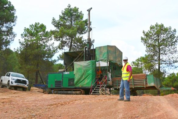 Drilling operations in progress at step out hole SOR-02, in zone one, part of Osmond Resources’ Orion EU critical minerals project in Spain.
