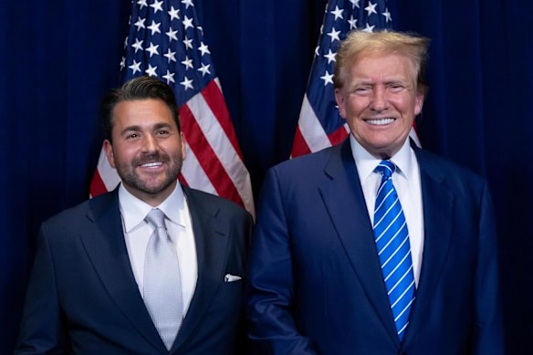 Adams with US President Donald Trump, who initially appointed Adams to be ambassador to Malaysia.