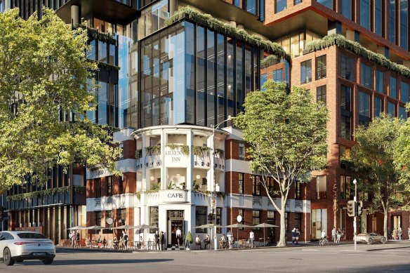 Approved plans for 580 Lonsdale Street for a 21-storey bureau   operation    connected  the erstwhile  Kilkenny Inn and Goldfingers site. 