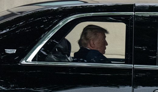 President Donald Trump departs Walter Reed National Military Medical Centre.