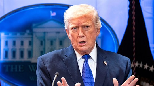 Donald Trump speaks to reporters after the US Supreme Court rejected his tariffs. Supreme Court judges will be attending the address.