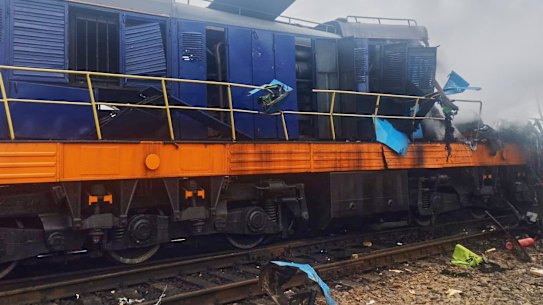 A jet-powered drone hit a Ukrainian Railways locomotive at Yahodyn station just after passengers had been evacuated from their carriages last week.