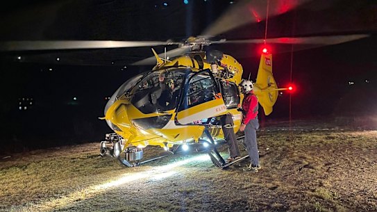 A search and rescue helicopter was sent to find the missing climbers.