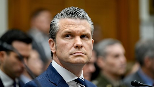 US Defence Secretary Pete Hegseth at a congressional hearing on Wednesday (US time).