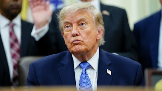 US President Donald Trump in the Oval Office of the White House in Washington, DC, US, on Friday, June 26, 2026. Trump is speaking on the report released by the White House Religious Liberty Commission, which was established by executive order last year. Photographer: Aaron Schwartz/CNP/Bloomberg