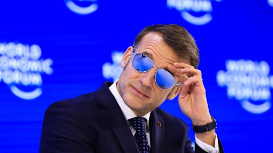 French President Emmanuel Macron during the World Economic Forum in Davos, Switzerland, on Tuesday.