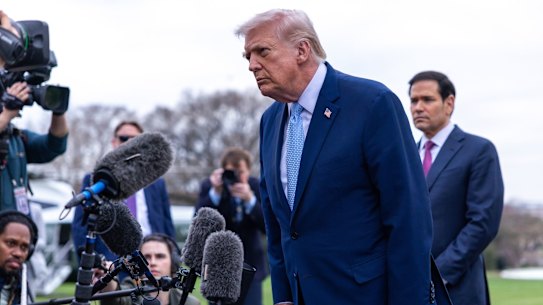 On Friday evening, as he headed to Florida, Donald Trump seemed to be designing that much-discussed exit. But he clearly has not yet decided whether to take it.
