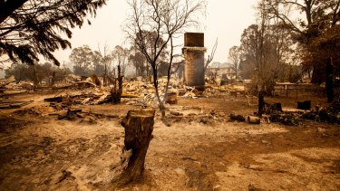 The aftermath of the bushfire in Mallacoota