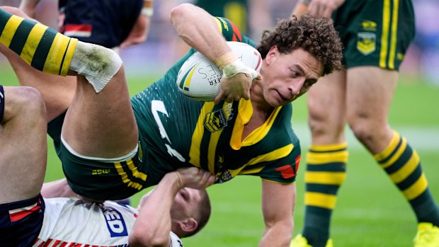 Mark Nawaqanitawase in action for the Kangaroos.