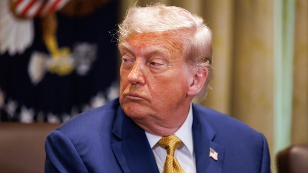 US President Donald Trump during a cabinet meeting at the White House.