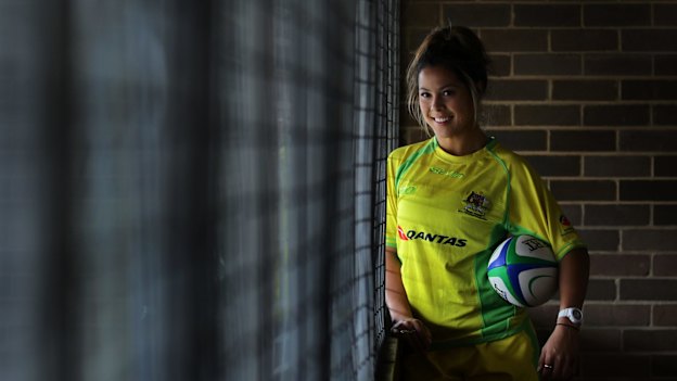 A 17-year-old Tiana Penitani at South Sydney High School in Maroubra when she was first photographed by the Herald in 2013 ahead of the 2013 World Cup.