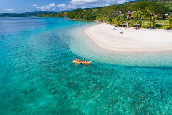 Nearby Pele Island … a snorkelling gem.