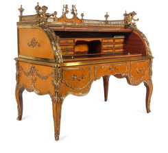 Fit for a queen: the faux Louis XIV desk at Armytage she hopes to sell.