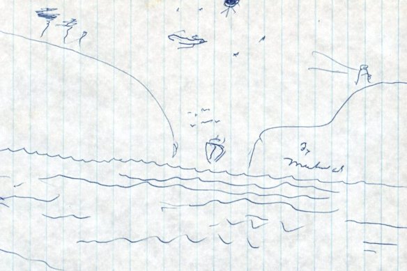 ‘Guiding Light’, an artwork by Muhammad Ali. Scotty James owns a different version, drawn in Sharpie in Las Vegas in 2002. 