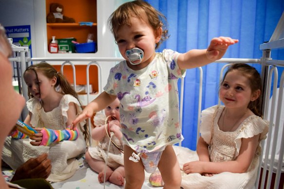 Aurelia with her cousins at the Perth Children’s Hospital.