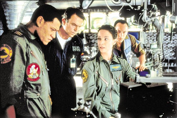 Sam Neill (second from left) with Laurence Fishburne, Joely Richardson and Jason Isaacs in Event Horizon.