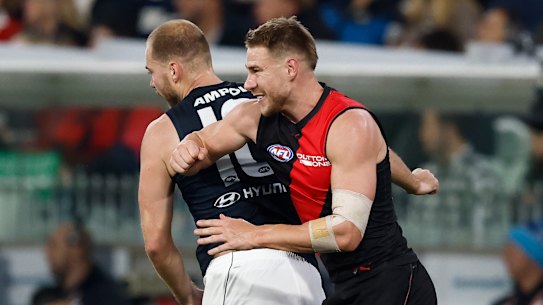 Brotherly love: Ben McKay of Essendon and Carlton’s Harry McKay.