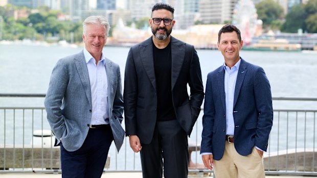 Cricketing great Steve Waugh, left, Bollywood star Abhishek Bachchan, and hockey champ Jamie Dwyer.