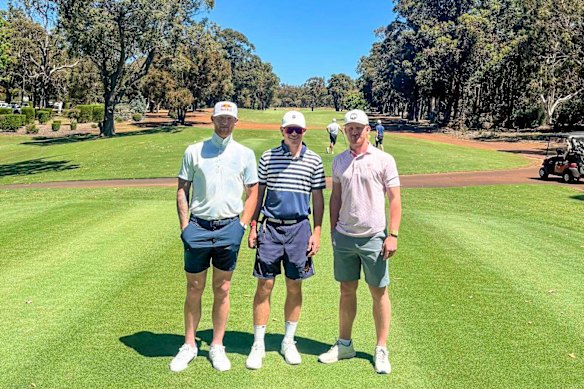 Some of England’s cricketers, including captain Ben Stokes, hit the golf course in Western Australia. This picture was taken before the squad came together on November 10.