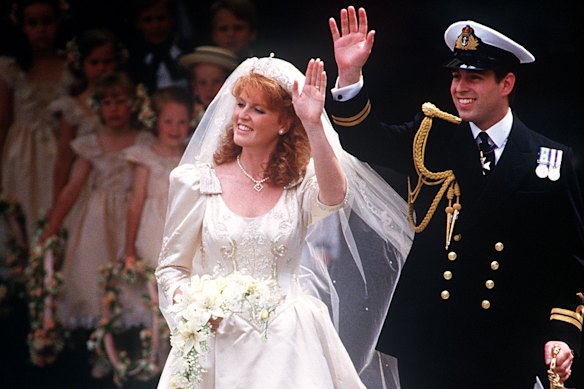  Sarah Ferguson and Prince Andrew on their wedding day in 1986.