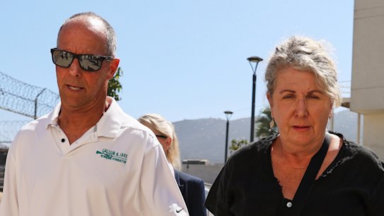 Debra and Martin Robinson, the parents of Australian brothers Callum and Jake Robinson, arriving at court.