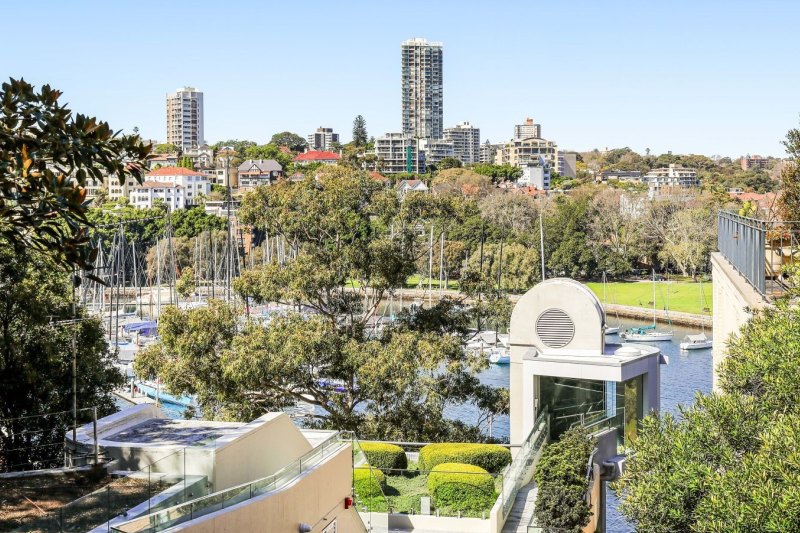 The view from the one-bedroom unit in Elizabeth Bay.