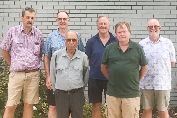 Surendra Verma with friends of more than 50 years.