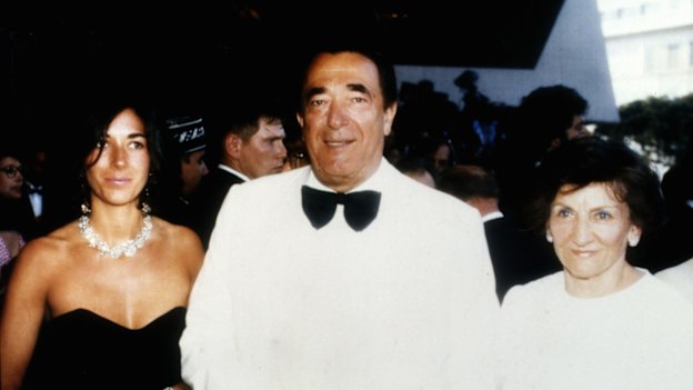 Maxwell and her parents, Robert and Elisabeth Maxwell, at the 1987 Cannes Film Festival.