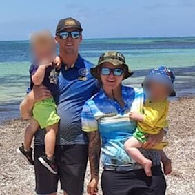 Sarah Jayne Kelly and her husband Jacob with two of their four children.