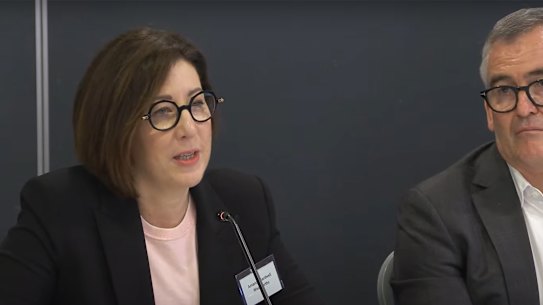 Woolworths boss Amanda Bardwell at the ACCC hearing.