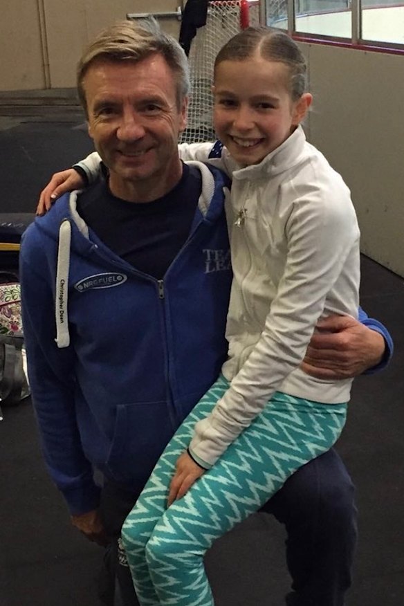 Holly Harris with Christopher Dean, her old coach in Colorado Springs.
