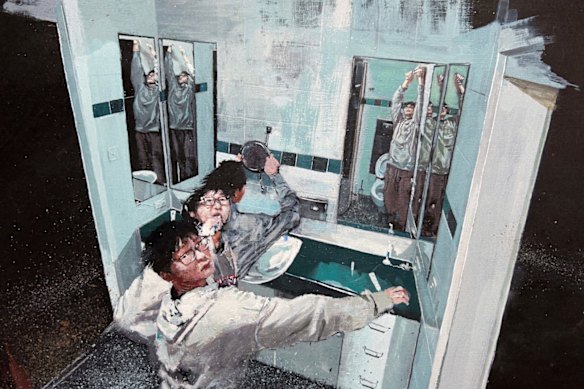 <i>Inception</i>, an oil on panel painting by Tianzheng Dang, on show during his solo exhibition in Paddington.