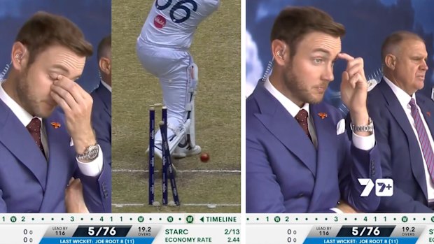 7Cricket commentators Stuart Broad (left) and Matthew Hayden.