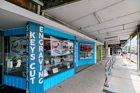 Mid-century shopfronts on Ipswich Road, Annerley. 